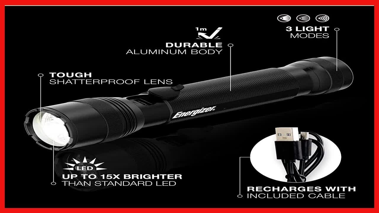 Energizer T1000 LED Tactical Flashlights, Bright 1000 High Lumens YouTube