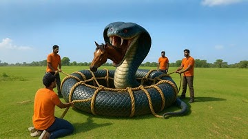 Brave Heroes Rescue Mother Horse from Giant Python Attack
