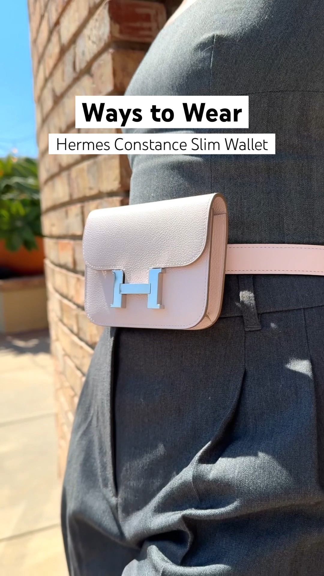 【コーデをより華やかに】HERMES Constance スリムウォレット エルメス コンスタンスリム コンパクトウォレット モーヴペール