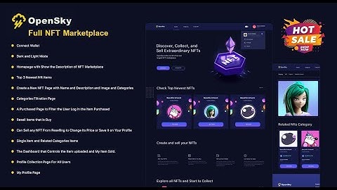 Preview - OPenSky -Full NFT Marketplace Next js and Solidity