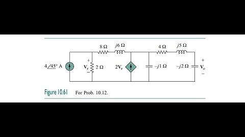 Use nodal analysis to obtain in the circuit of Fig. 10.61 below.