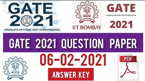 GATE 2021 6 Feb 2021 Question Paper PDF |GATE 2021 Answer Key | GATE 2021 Aptitude questions | Civil
