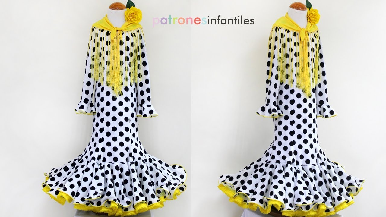 Vestido flamenco de nejas para niña.