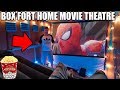 BOX FORT HOME MOVIE THEATRE!! 📦🍿 Popcorn Maker, Surround Sound & More!