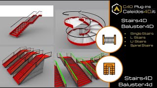 C4D Plugin: Baluster4D and Stairs4D Stairs Generator and Railing Generator in Cinema4D