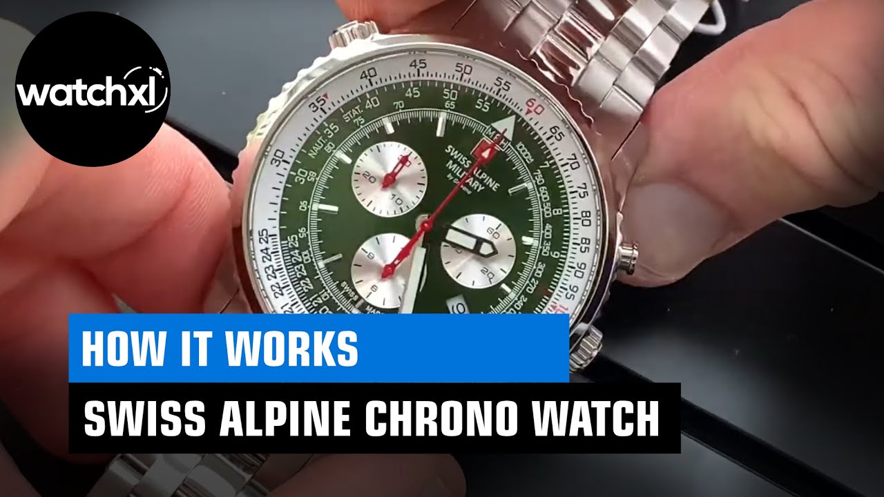 Swiss Alpine Military 7043.9177 Chronograph Mens Watch 46mm 10ATM