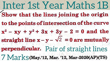 #Pair of straight lines in telugu@maths naresh eclass