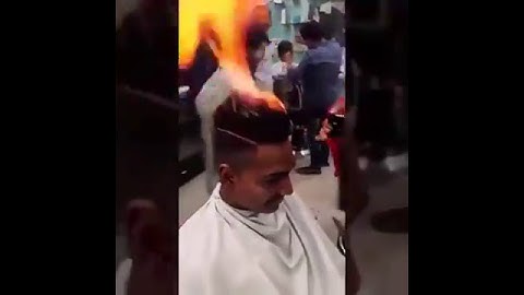 Bạn có đủ can đảm để cắt tóc bằng lửa như thế này