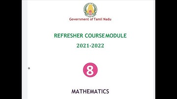 8th Maths Refresher Course Module English Medium Answer Key 6-14 (2021-22)