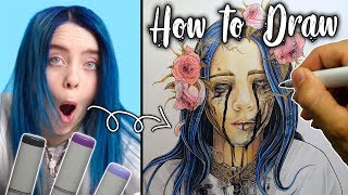 HOW TO DRAW: Billie Eilish ~ Anime Girl Style (Copic Markers) screenshot 1