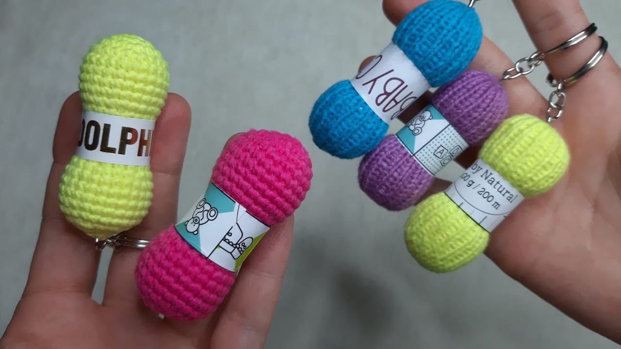 Tığ İşi İp Anahtarlık Yapımı (Knitting yarn keychain pattern)