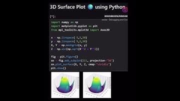 3D Surface Plot using Python #python #programming #coding #pythonprogramming #pythoncoding