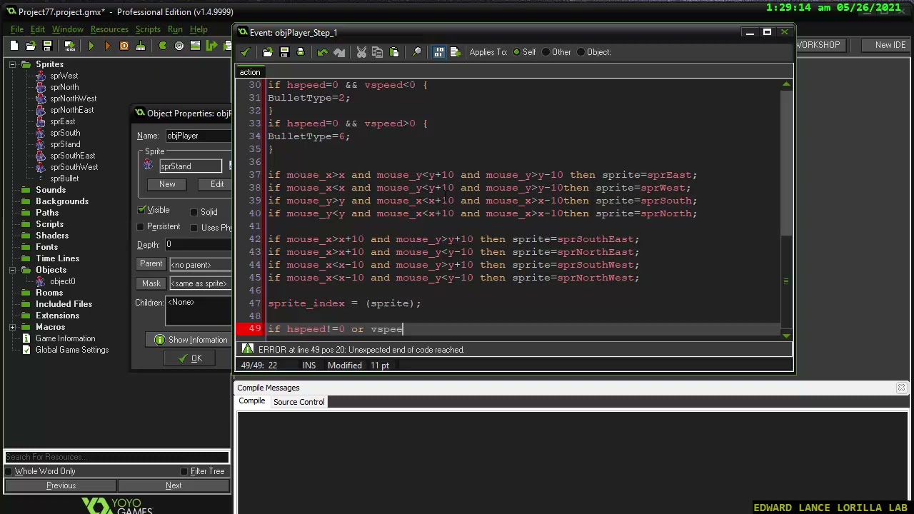 【GAMEMAKER】Mouse Shoot shows how to use the mouse as a crosshair to aim your shots