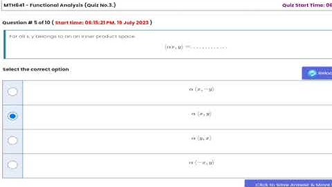 MTH 641 Quiz#3 July, 2023 |Due Date 19-07-23 to 21-07-23|