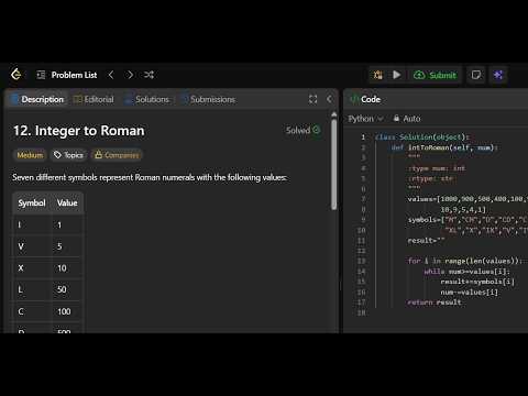 Integer to Roman | LeetCode 12 | Python Solution 🔥 | Greedy Algorithm Explained