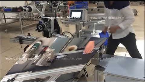 Automatic knife lighter hardware part can top flat surface labeling machine running video
