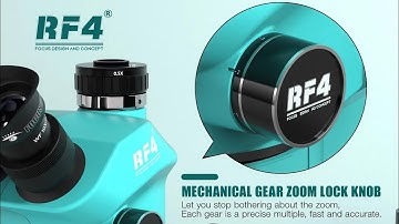 RF4 precision locked magnification zoom 360° rotating adjustable swing arm microscope