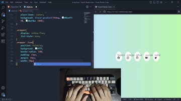 ASMR Programming Social Media Icons with Popup - HTML and CSS -No Talking