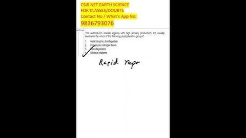 csir net earth science q149 solution answer