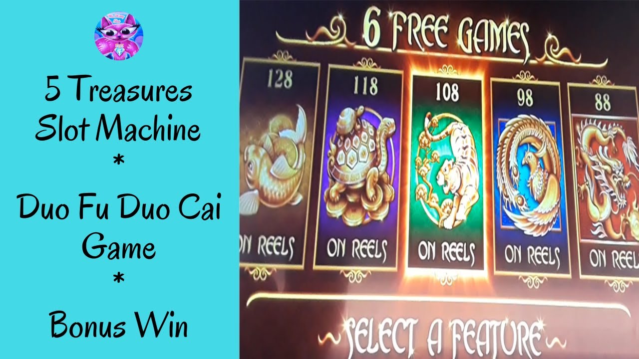 5 Treasures Slot Machine * Duo Fu Duo Cai Game * Bonus Win * Ms.Kitty Slot Channel - YouTube