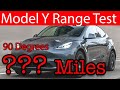 Tesla Model Y Real World Range Test 90 DEGREE DAY - HEAT-