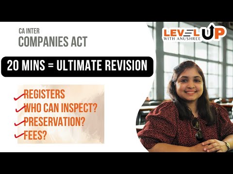 CA Inter Law | Ultimate revision in 20 mins | Registers, Preservation, Inspection, Fees, etc