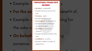Prepositional Phrases in English with Examples Learn Grammar Daily Use English