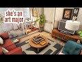 Shes an art major apartment  the sims 4 cc speed build