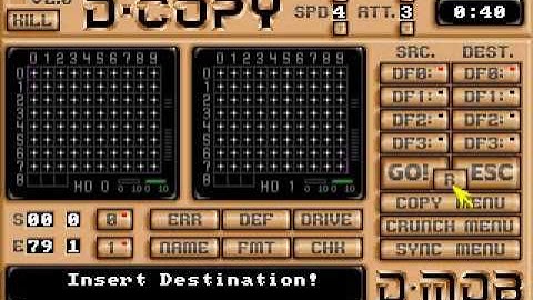 D-COPY v2.0 (Amiga) - copying a floppy w/ fdd sounds