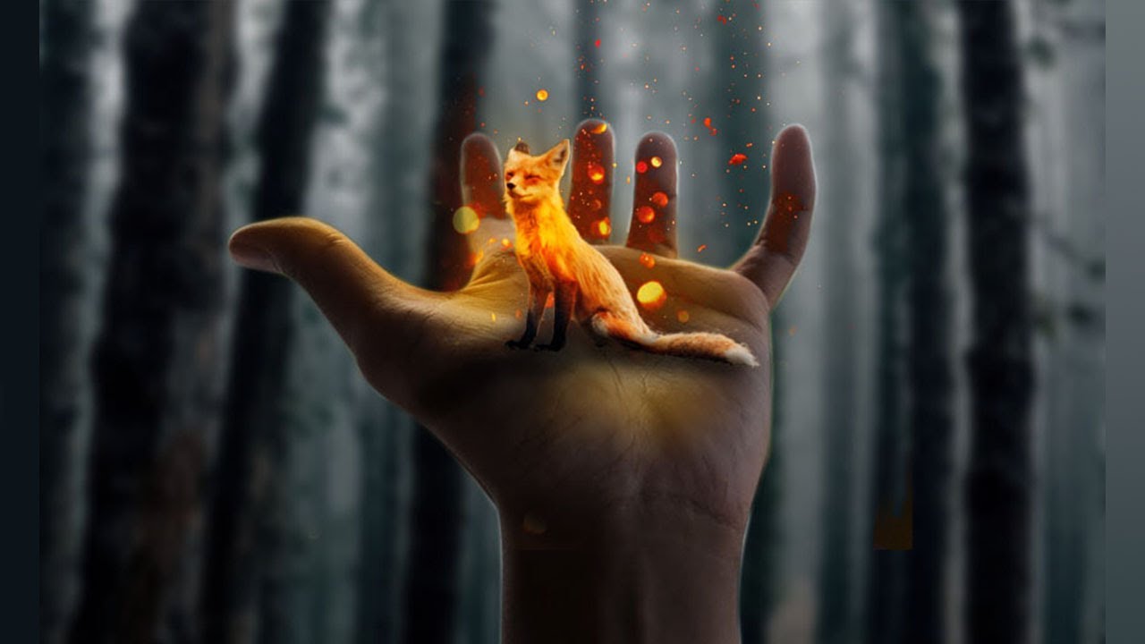 Fox on Hand Photoshop Manipulation - Photoshop tutorials - Areeb Productions