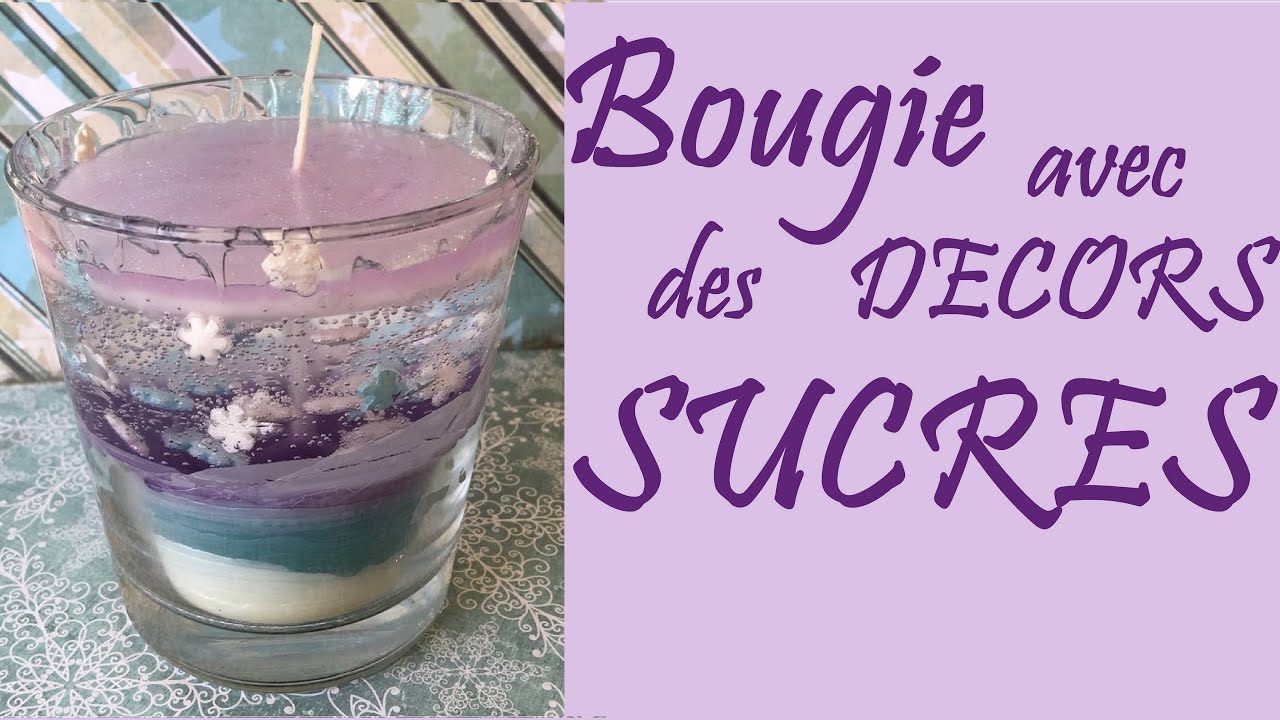 DIY Bougie avec des DECORS SUCRES dans de la cire cristal idée cadeau Noël  HD