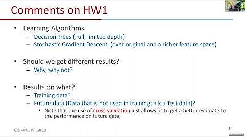 Lecture #4a: On-line Learning, Perceptron, Kernels 10/05/2020 Mon