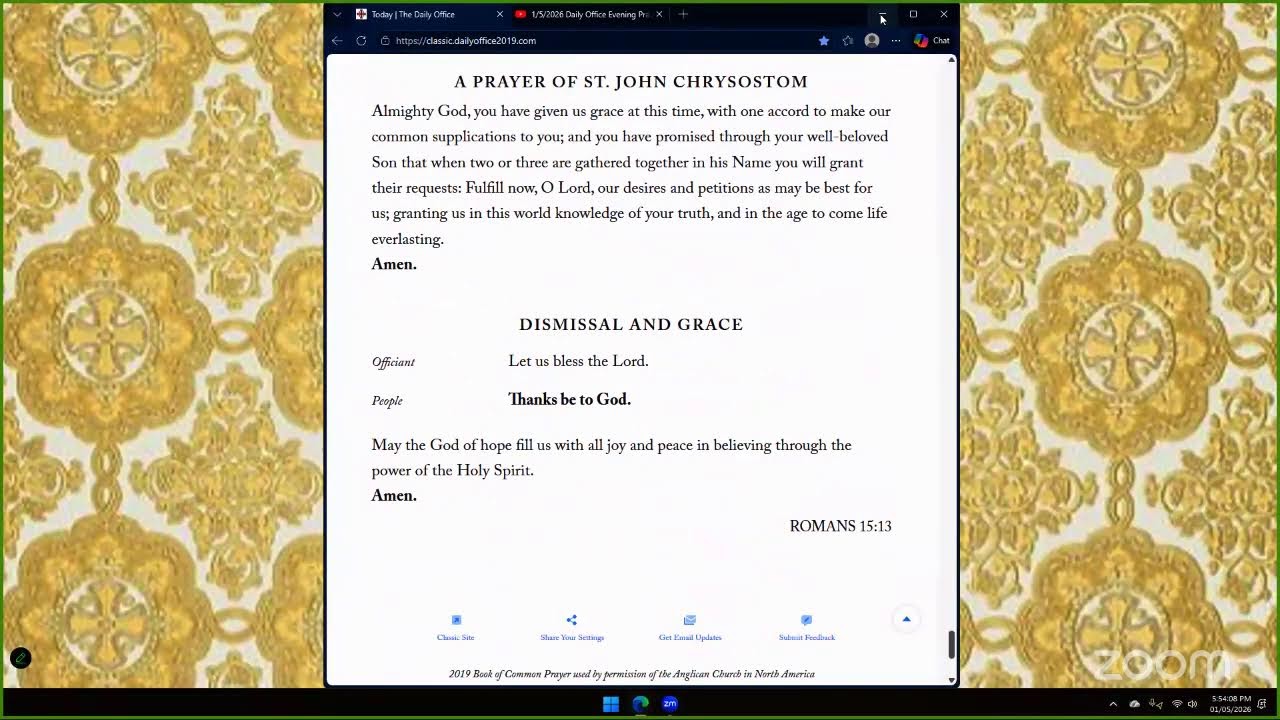 1/5/2026 Daily Office Evening Prayer