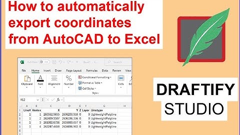 How to automatically export coordinates from AutoCAD to Excel