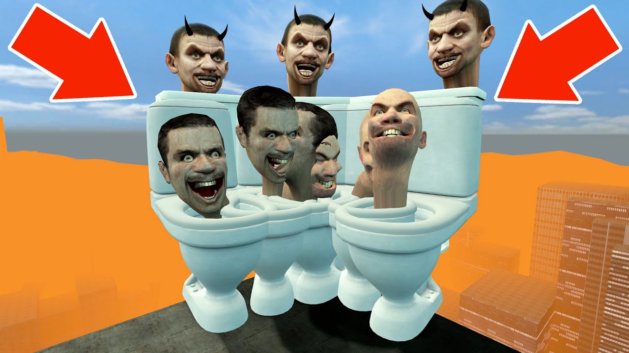 Спартанец пинает все новые мемы про туалеты Skibidi в гигантской лавовой яме #10 — Garry's Mod