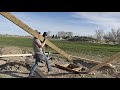 HANGAR BUILD. part 2 . Setting poles. Concrete. Trusses.