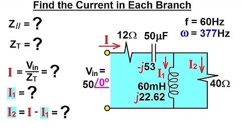 Electrical Engineering: Ch 10 Alternating Voltages & Phasors (80 of 82) Current=? in each Branch