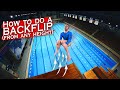 How To do a Backflip Into a Pool from ANY HEIGHT | Diving tutorial