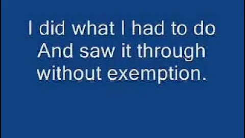 Frank Sinatra, My Way, With Lyrics