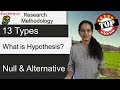 What is Hypothesis? (Part 1 of 2) 13 Types of Hypothesis (Null & Alternative) - Research Methodology