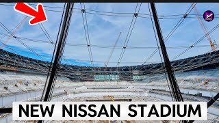 THE TOUGHEST STADIUM? New NISSAN Stadium Construction Update! Roof Cable, Interior, Metal Panel