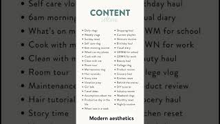 Content ideas #aesthetic