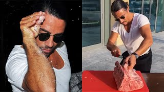 The Worlds Famous Turkish Chef Salt Bae Serving Meat