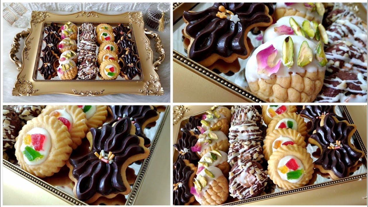 تشكيلة من الحلويات بعجينة واحدة وبأشكال ومذاقات مختلفة غاية في الروعة لتوفير الجهد والوقت👌