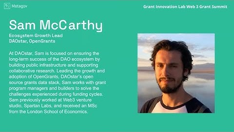 Sam McCarthy @ Grants Summit 2025
