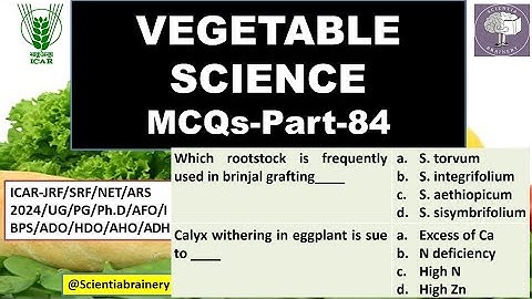 Vegetable Science-MCQs (Part-84) #aho #jrfhorticulture  #icarnet #opsc