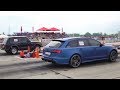 1500 HP Lada Turbo Niva V8 LS Engine (Sleeper) vs Audi RS6 vs Audi RS3 - Drag Race And Burnouts