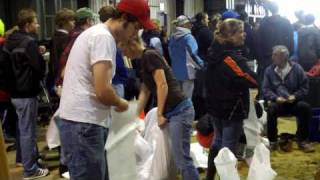 Red River Flood (March 2009): Building Sandbags in Fargo