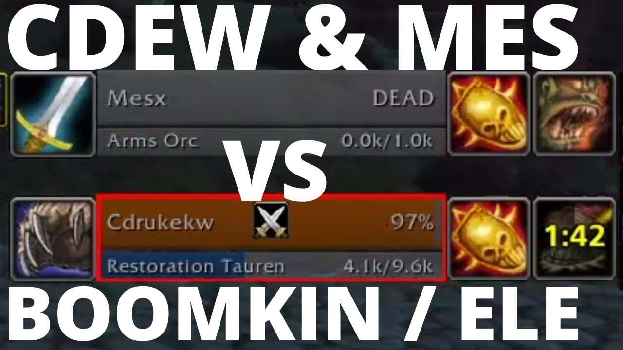 Cdew & Mes Blizzcon Champions DOWN (2400+ MMR Boomkin / Elemental TBC 2v2 Arena PvP)