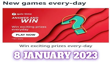Amazon Funzone Quiz Answers Today|8 January 2023 | Daily Quiz Time